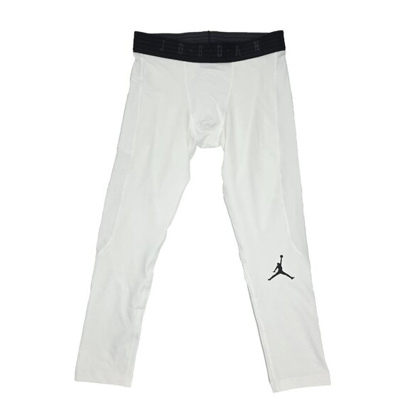 Nike Air Jordan Training 3/4 Tights Mens Medium White Cropped Gym Active Dri-Fit - Picture 1 of 12